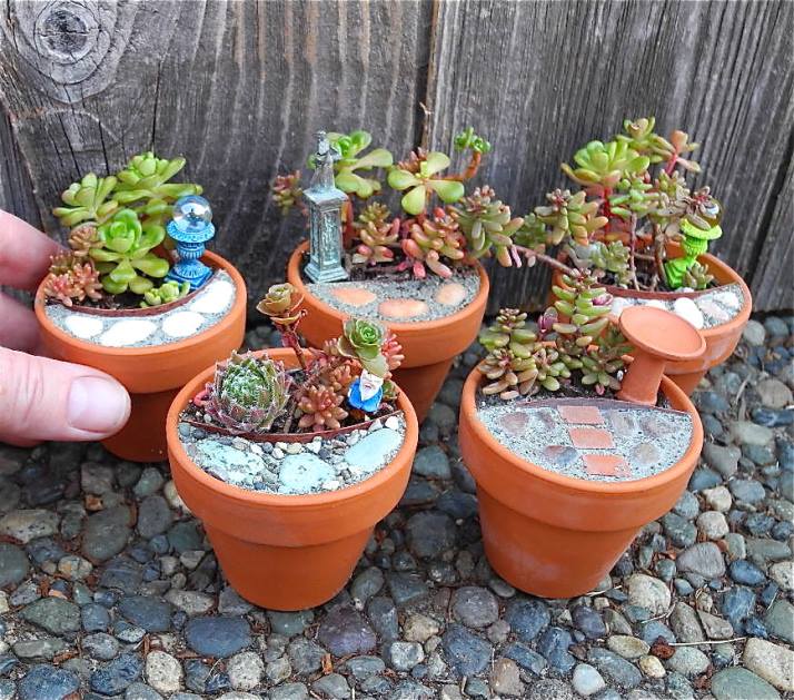 10 Mixed Color Mini Trees 35mm for Miniature Fairy Garden Dollhouse Plant Pot 