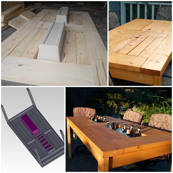Goodshomedesign, Outdoor Table With Built In Drinks Cooler