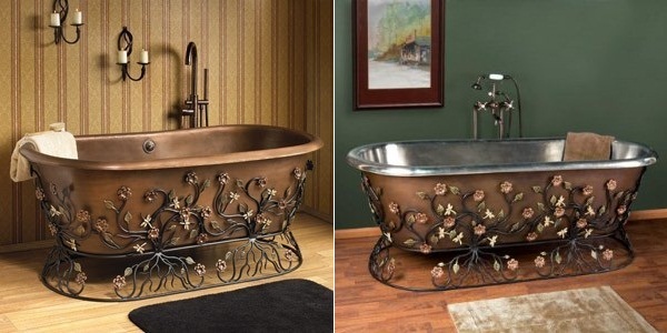 Vintag-copper-bathtub-floral