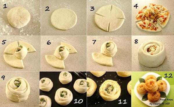 step-by-step-pizza-roses