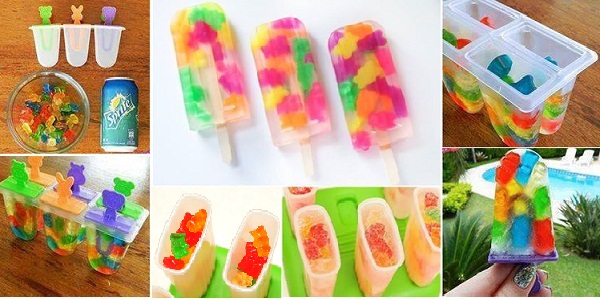 DIY-Sprite Gummy-Bear-Popsicles
