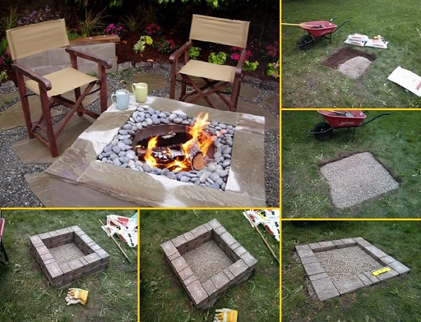 How To Build A Square Fire Pit, How To Make A Square Metal Fire Pit
