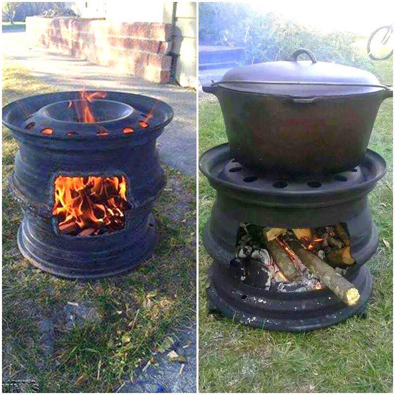 Recycled Car Wheel Bbq Fire Pit, How To Make A Fire Pit Out Of An Old Bbq