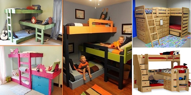 Goodshomedesign, 3 Person Bunk Bed Ideas