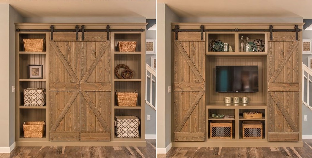 Goodshomedesign, Entertainment Center With Shelves And Doors
