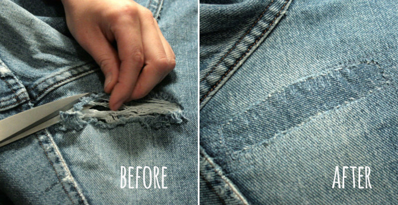 How to Fix Holes in Jeans and Other Garments | Home Design, Garden ...