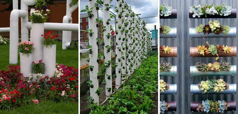 Diy Vertical Pvc Planter Home Design, How To Make A Vertical Garden With Pvc Pipe