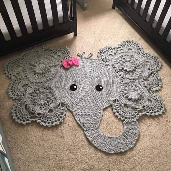 Crochet Elephant Rug