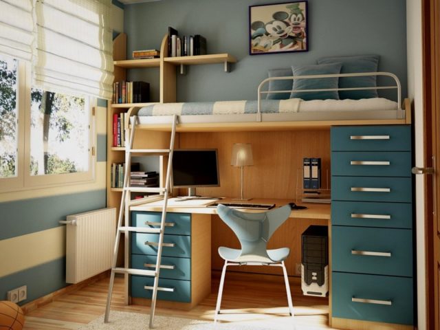 loft-bed-with-desk-and-couch_blue-nautical-bedroom-theme
