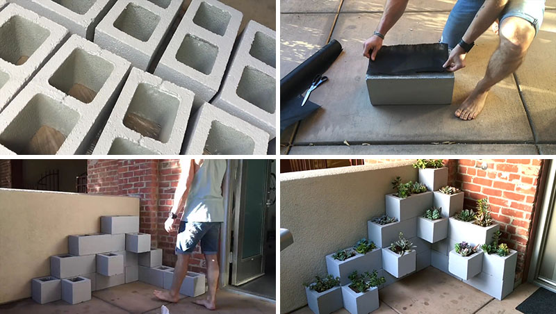 Diy Succulent Planter Using Cinder Blocks Home Design Garden Architecture Blog Magazine