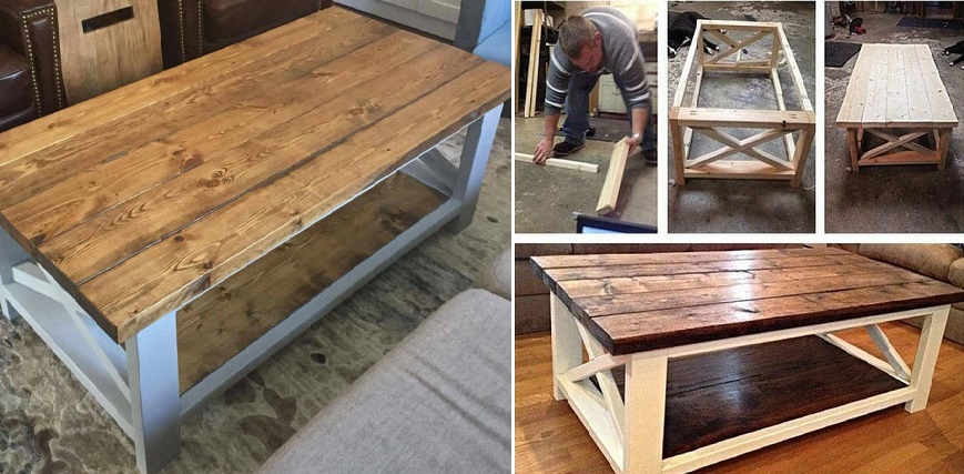 Build A Rustic X Coffee Table With Free
